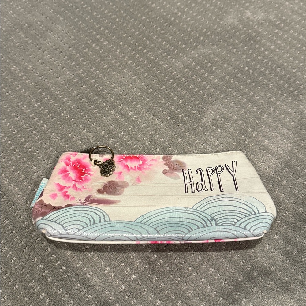 Papaya “Happy” Floral Pouch